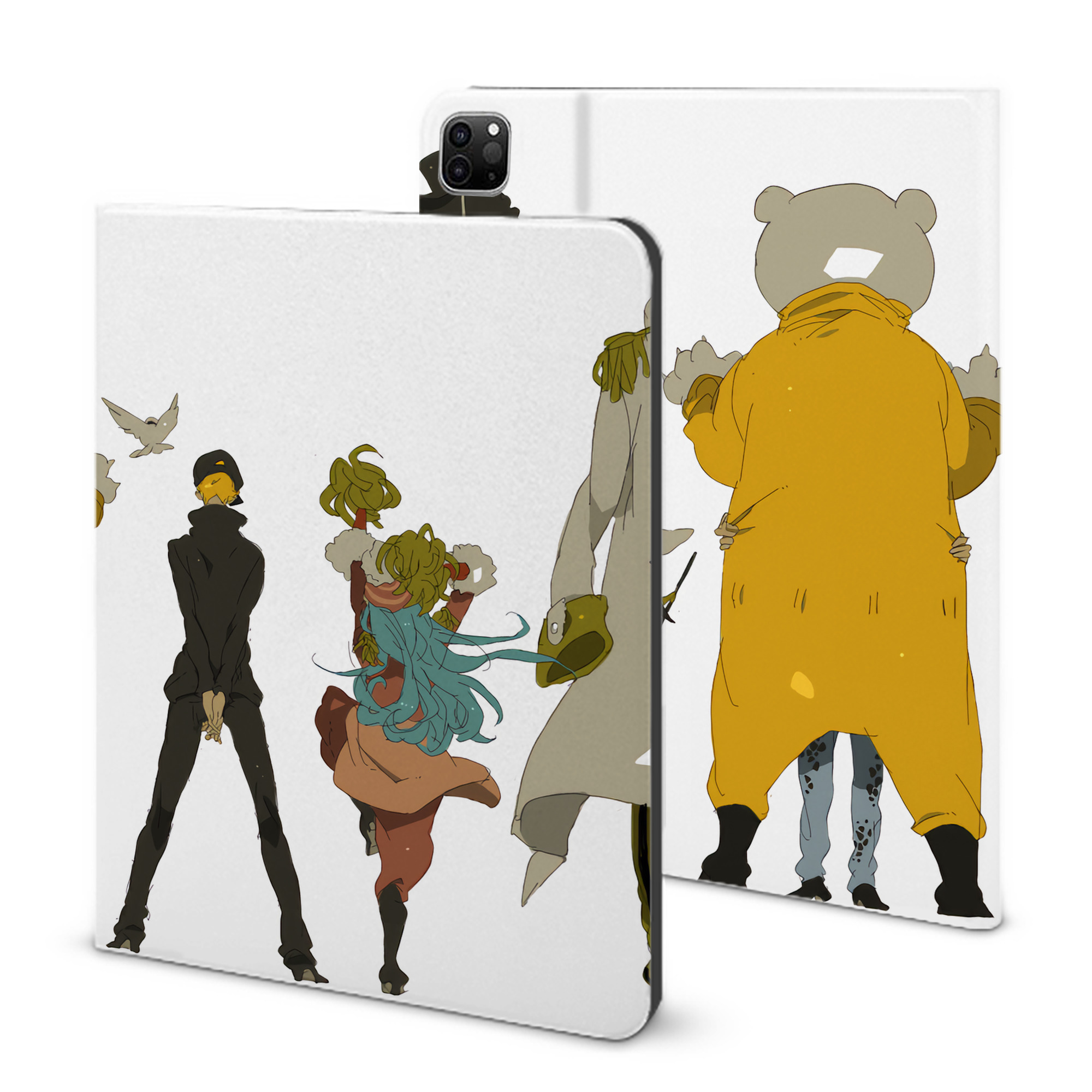 ワンピース ONE PIECE IPad ケース ブック型 PUレザー TPU 耐衝撃 軽量 薄型 ペン収納なし 全面保護 IPad 各モデル対応